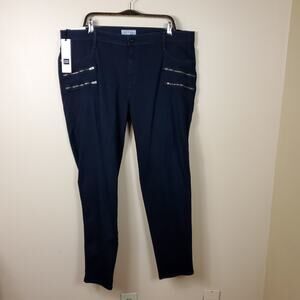 James Jeans Leggy Curvy Crux Double Front Zip Legging in Olefina Size 24